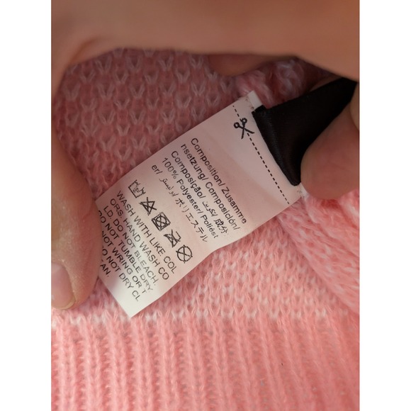 SHEIN Women's Size S Pink Heart Knit Cardigan Sweater - Picture 6 of 8